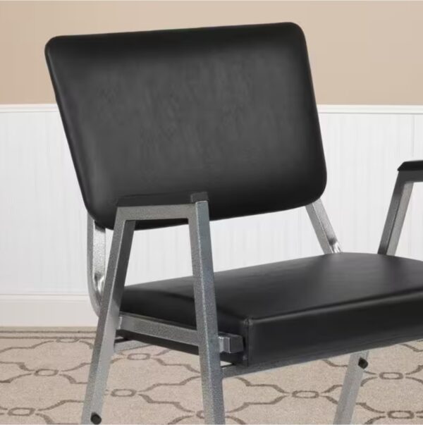 Hercules Series Vinyl 1000 lbs. Rated Bariatric Medical Reception Chair in Antimicrobial Black Vinyl with Arms