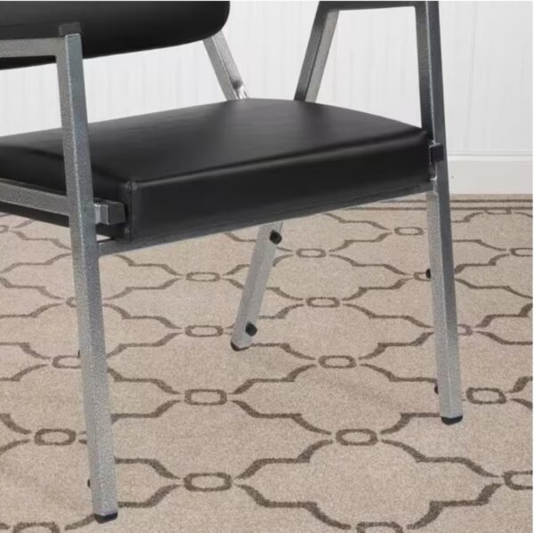 Hercules Series Vinyl 1000 lbs. Rated Bariatric Medical Reception Chair in Antimicrobial Black Vinyl with Arms